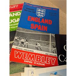 1946 FA Cup Final football programme Derby County vs Charlton Athletic with a ticket stub for the final, together with approximately 170 football programmes from 1950s-1970s, including FA Cup and International examples