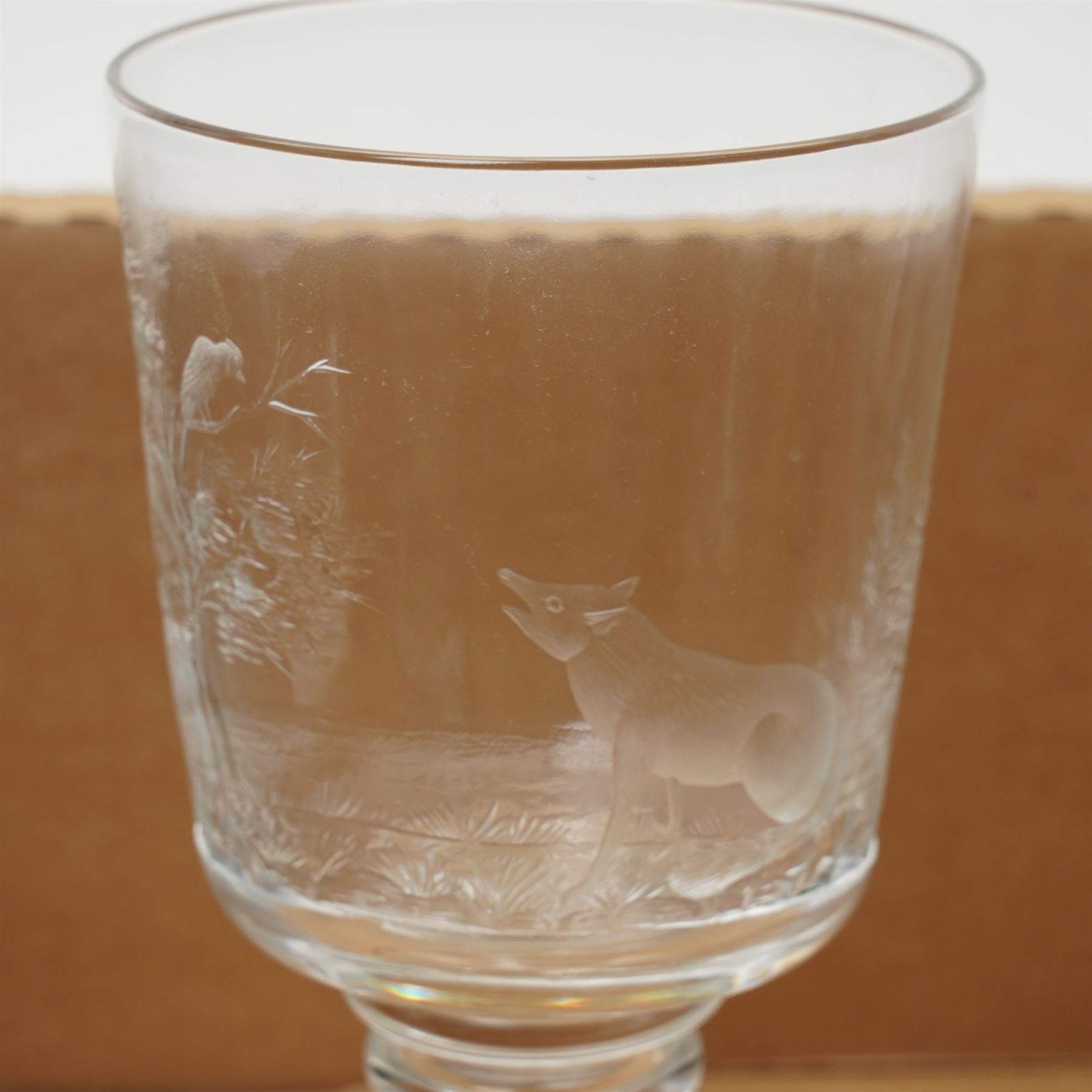 Three 19th century Rummers, one large and two smaller examples, and later glassware (7)