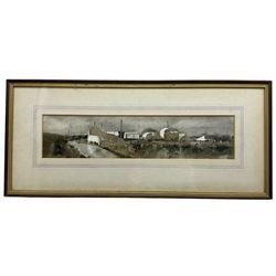 John Knapp-Fisher (British 1931-2015): 'Bank House Farm', watercolour signed and dated 1970, titled verso 10.5cm x 47cm