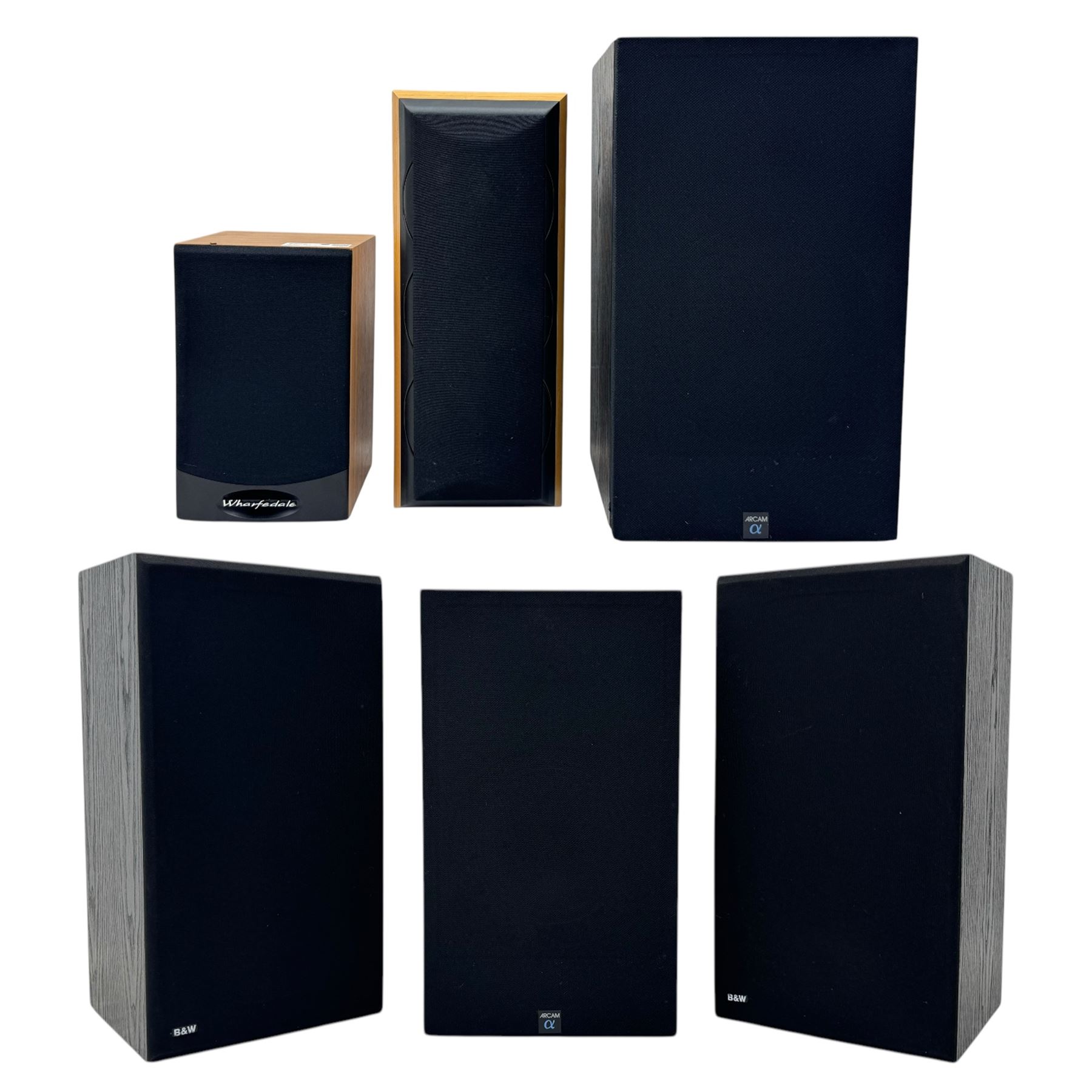 Wharfedale VALDUS 100SE speaker; MISSION speaker; pair of B&W DM10 speakers; pair of ARCAM 'Alpha' speakers