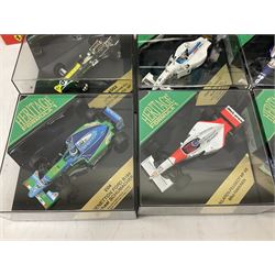 Eight Heritage Formula 1 die-cast models of racing cars in plastic display boxes; and twelve Onyx models of racing cars; all boxed (20)