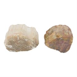 Collection of polished egg shaped mineral specimens, together with amethyst geodes and other minerals  