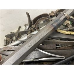 Assorted rifle and pistol spares; early Gem air rifle with sawn off barrel (piece present); telescopic sight; canvas/leather ammunition pouch; Mauser stock; barrel browning solution etc