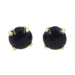 Pair of 9ct gold jet stud earrings