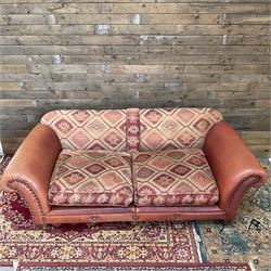Tetrad Eastwood leather and kilim fabric sofa