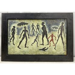 Phil Redford (British 1943-): 'Sun Singer', acrylic on canvas unsigned, titled and dated 1994 verso, 43cm x 71cm; 'Firebird', mixed media unsigned, titled and dated 1991 verso 33cm x 25cm (2)