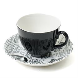 Enid Seeney for Ridgway Potteries 'Homemaker' pattern tea and dinner wares, c1950s/1960s, comprising three teacups and saucers, four small bowls, three larger bowls and twelve plates of graduating sizes