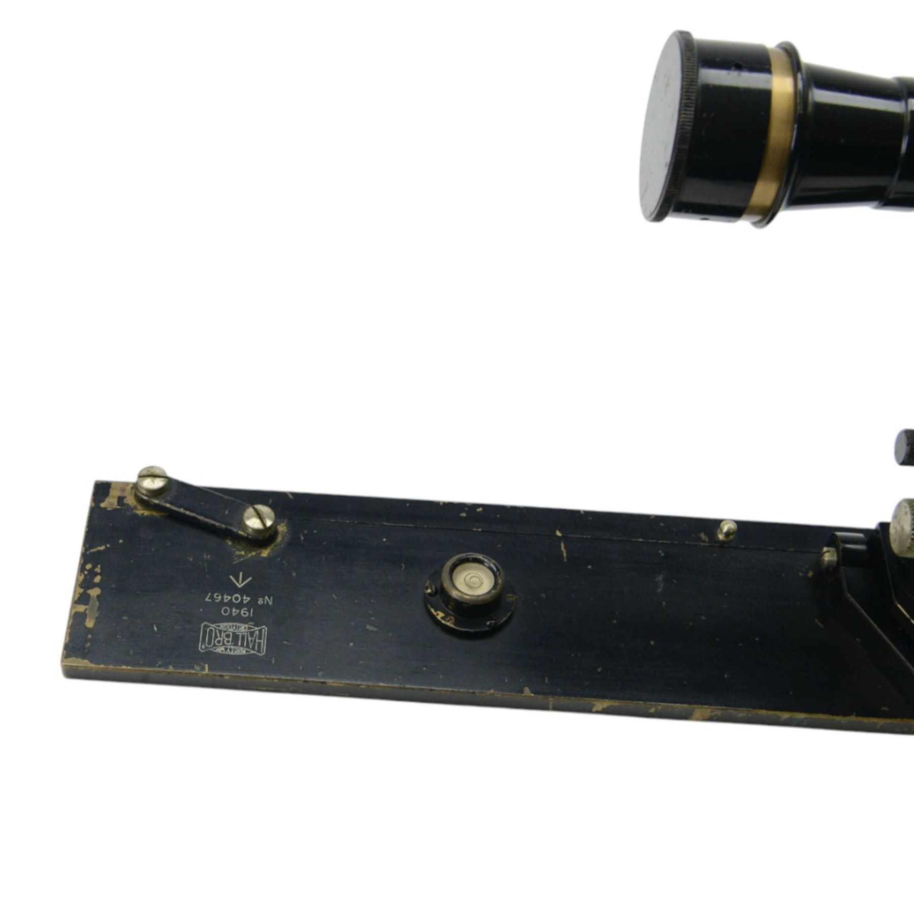 MKI Watkin Clinometer No. 1 1894, military issue Hall Bros theodolite no. 40467, and a military issue B562 gap measurer No. 3, all within fitted canvas/wooden cases