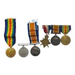 WWI trio of medals, comprising British War Medal, Victory Medal and 1914-15 Star, awarded to 1741 Pte. F. Garrett East Riding of Yorkshire Yeomanry, together Pair of medals comprising British War Medal and Victory medal awarded to S-361946 Pte. F.W. Baldwin Army Service Corps and WWII set of four medals comprising Defence medal, 1939-45 Star, Burma Star and Italy Star awarded to Warrent Officer S. Baldwin, in original medal box   