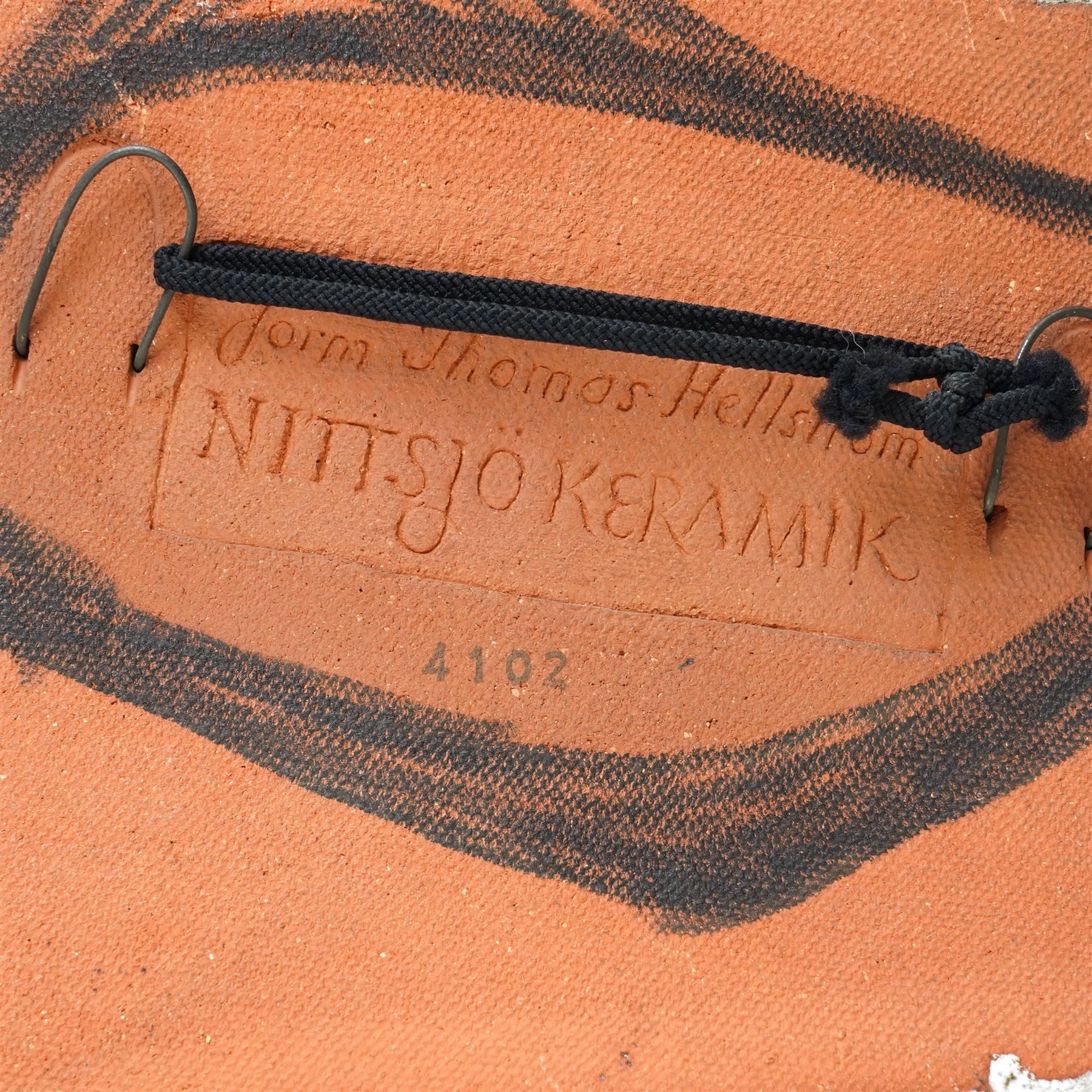 Thomas Hellström for the Swedish Nittsjö Keramik company - model of a trout, stamped verso, W55cm