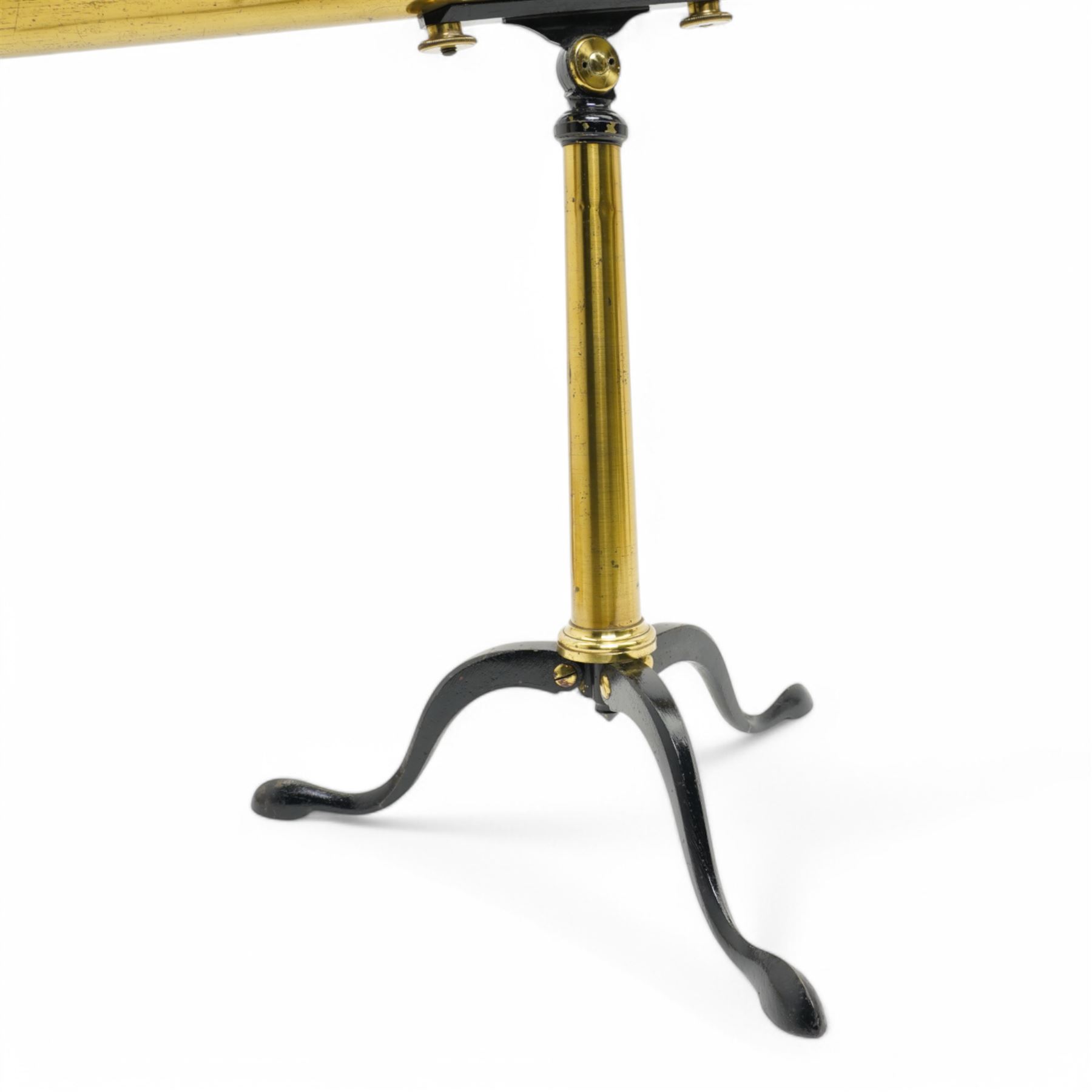 Late 19th/Early 20th century brass telescope by Broadhurst Clarkson & Co, London  with tripod stand in original box L100cm