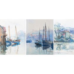 John Francis Rennie (British Early 20th Century): Whitby Scenes, set three watercolours si...