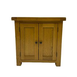 Light oak cupboard, fitted with two doors
