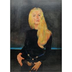 Patrick Rixson (Welsh 1940-1974): 'The Blonde Bombshell', oil on paper laid on board signed and dated '71, 98cm x 70cm 
Provenance: given to a friend of the artist then by family descent