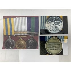 Korean War group of three medals comprising ERII Korea Medal awarded to 22307852 Pte. M. McGill R.A.M.C., UN Korea Medal and ERII General Service Medal with Malaya clasp to 22307852 Cpl. M. McGill R.A.M.C.