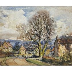 John William Howey (Staithes Group 1873-1938): 'Thirlby Village - Yorkshire', watercolour, signed and titled verso 30cm x 36cm