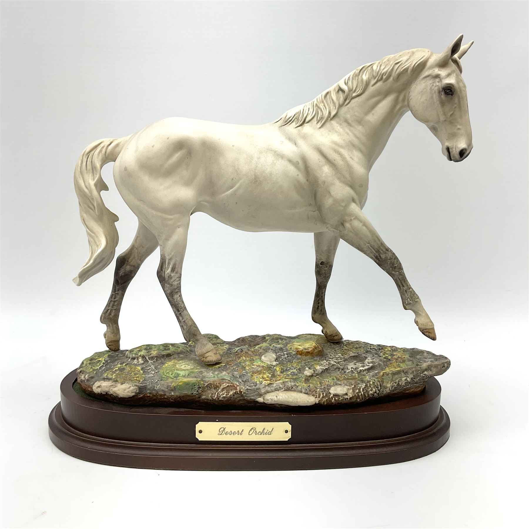 A Royal Doulton limited edition figure, Desert Orchid, 2563/7500, on wooden plinth, H32.5cm, with accompanying certificate. 