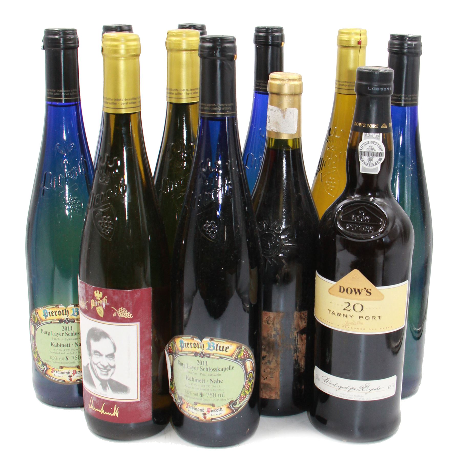 Dow’s Tawny port, one bottle, together six Pieroth Blue Burg Layer 2011 Schlosskapelle Kabinett Nahe and ten other 