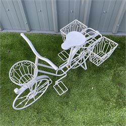 White finish wrought metal bicycle planter
 - THIS LOT IS TO BE COLLECTED BY APPOINTMENT FROM DUGGLEBY STORAGE, GREAT HILL, EASTFIELD, SCARBOROUGH, YO11 3TX