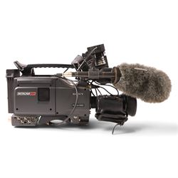 Sony Pro-Betacam SP Camcorder UVW-100BP serial no. 41461, with a Fujinon Aspheric 16x TV Zoom lens, and related accessories including boxed PAG SF1 battery charger, PAGbelt IC2 integral charger, eight PAG NFX 1 rechargeable batteries and a Panasonic AG-B640 AC adapter, previously used by Andrew Dow at the National Railway Museum