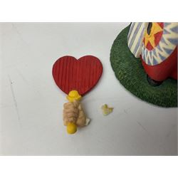 Goebel Alice in Wonderland figures, comprising Alice and Cat, White Rabbit, Queen of Hearts, March Hare, Tweedle Dee and the Mock Turtle, largest H18cm