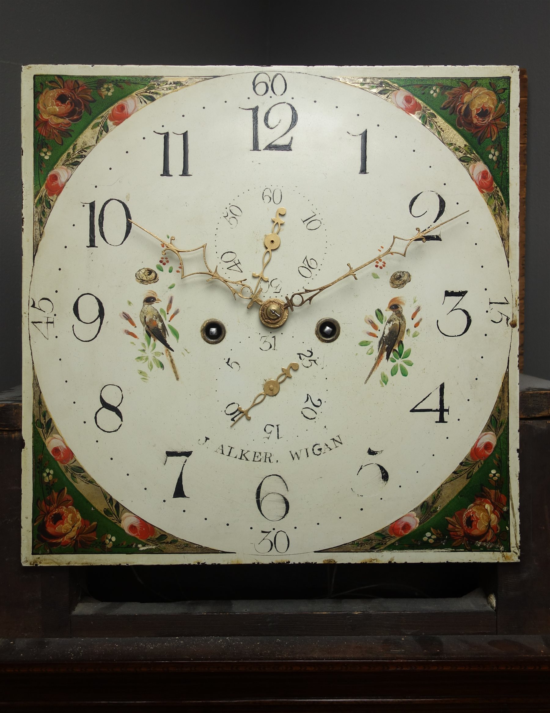 19th century figured mahogany longcase clock, eight day movement