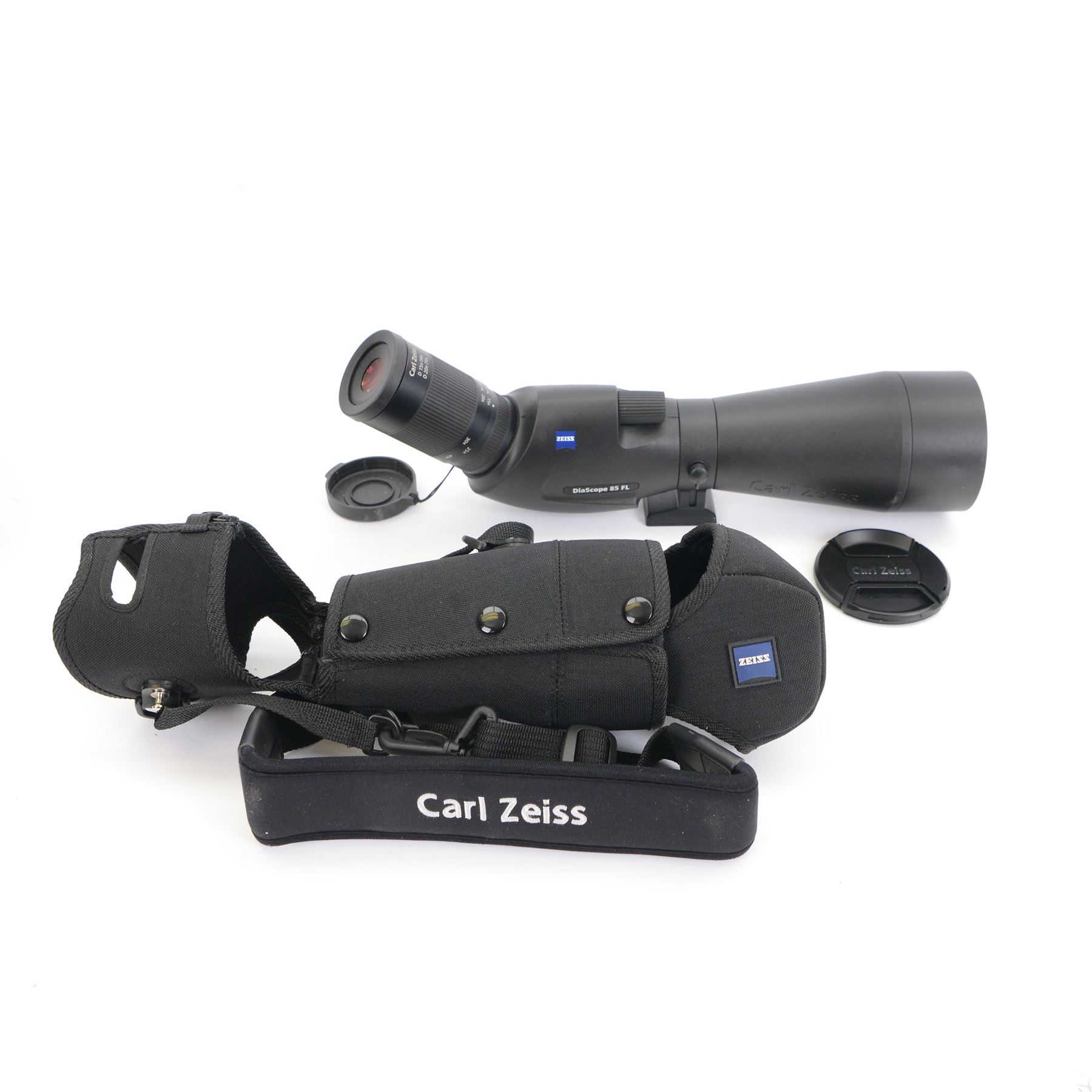 Carl Zeiss DiaScope 85 FL spotting scope serial no 3500392, with canvas protective cover