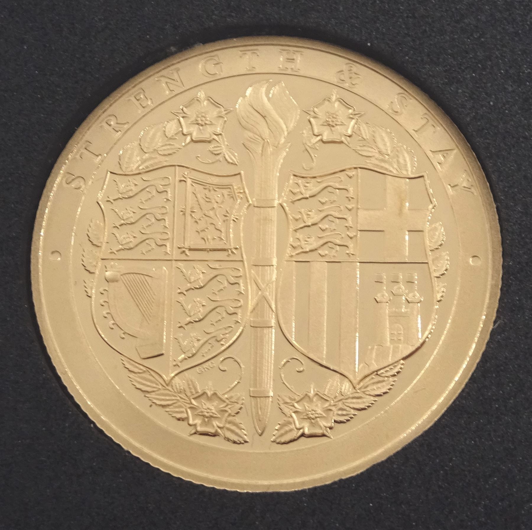 Queen Elizabeth II Gibraltar 2021 'Strength & Stay' gold double sovereign coin, cased with certificate