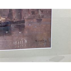 Walter Linsley Meegan (British c1860-1944): Whitby, oil on board signed 25cm x 40cm