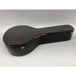Rosetti Serenader eight-string mandolin with slightly bowed segmented maple back and ribs and ivorine mounts L62cm; in carrying case