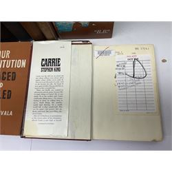 Collection of books, including D.H Lawrence; Lady Chatterley's Lover, Martin Secker, London, 1932 print second edition, 	Stephen King; Carrie, Doubleday & Company, New York 1974 and Carrie, New English Library, Kent 1974, BB; At the Back of Ben Dee, Down the Bright Stream and The Countryman's Bedside Book, all illustrated by DJ Watkins-Pitchford etc (12)  