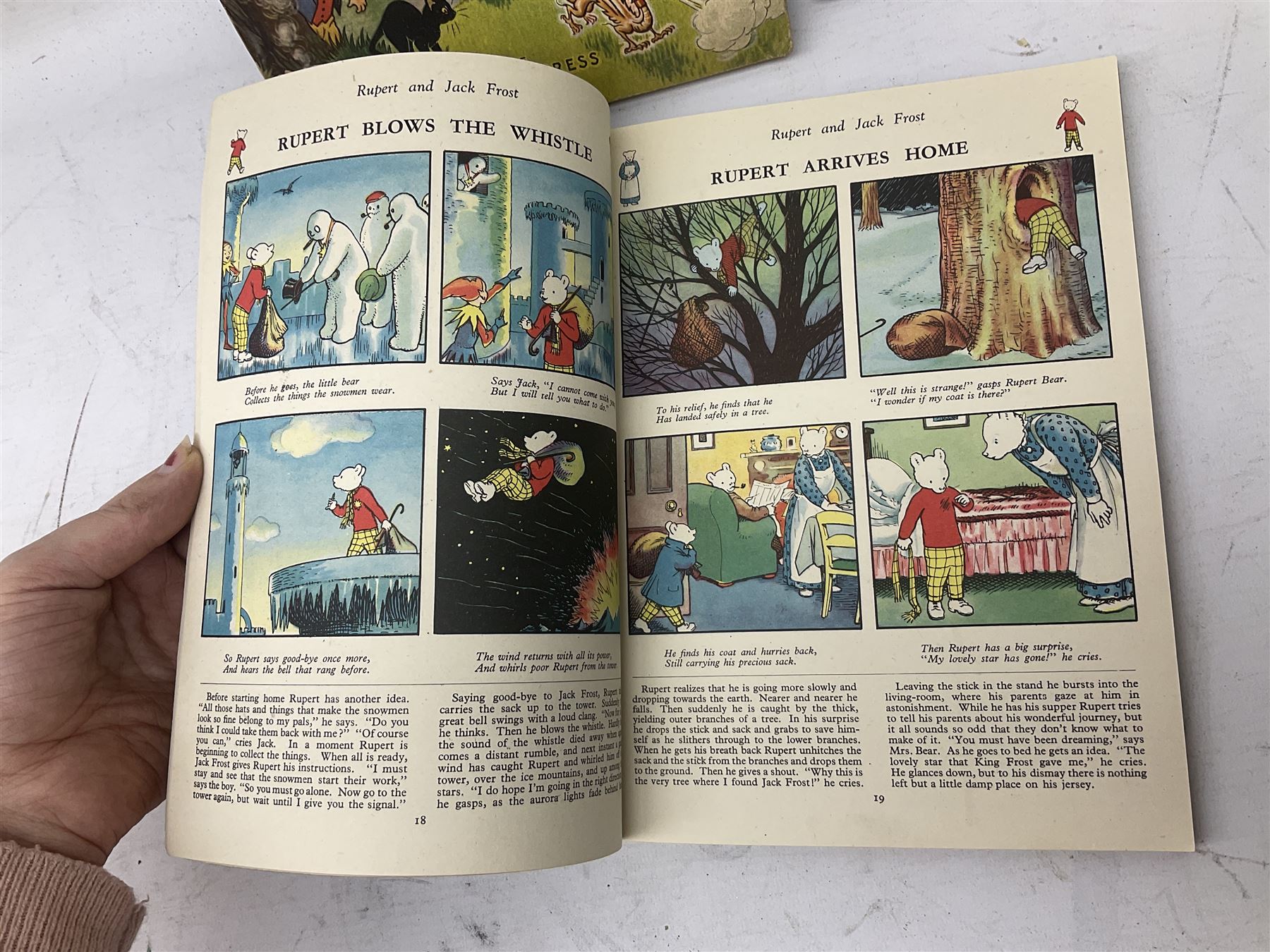 Collection of Vintage children's annuals, to include a number of Rupert the Bear examples dating from the 1940's, comprising 'The New Rupert Book' 1947, 'More Adventures of Rupert' 1947, 'A New Rupert Book' 1945, 'Rupert In More Adventures' 1944,  'More Rupert Adventures' 1943 and two examples of 'The Rupert Book' dated 1941 and 1948