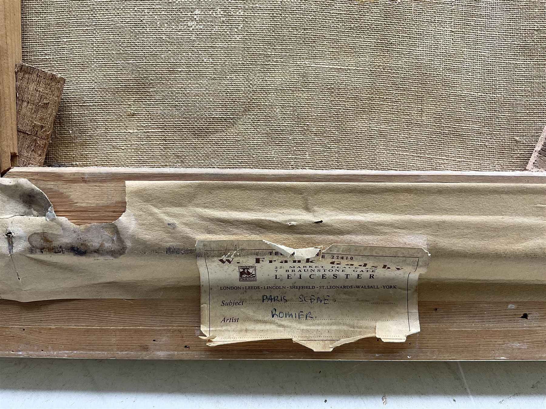 Paul Romier (French 1919-?): Archway in Paris, oil on canvas signed 60cm x 29cm 