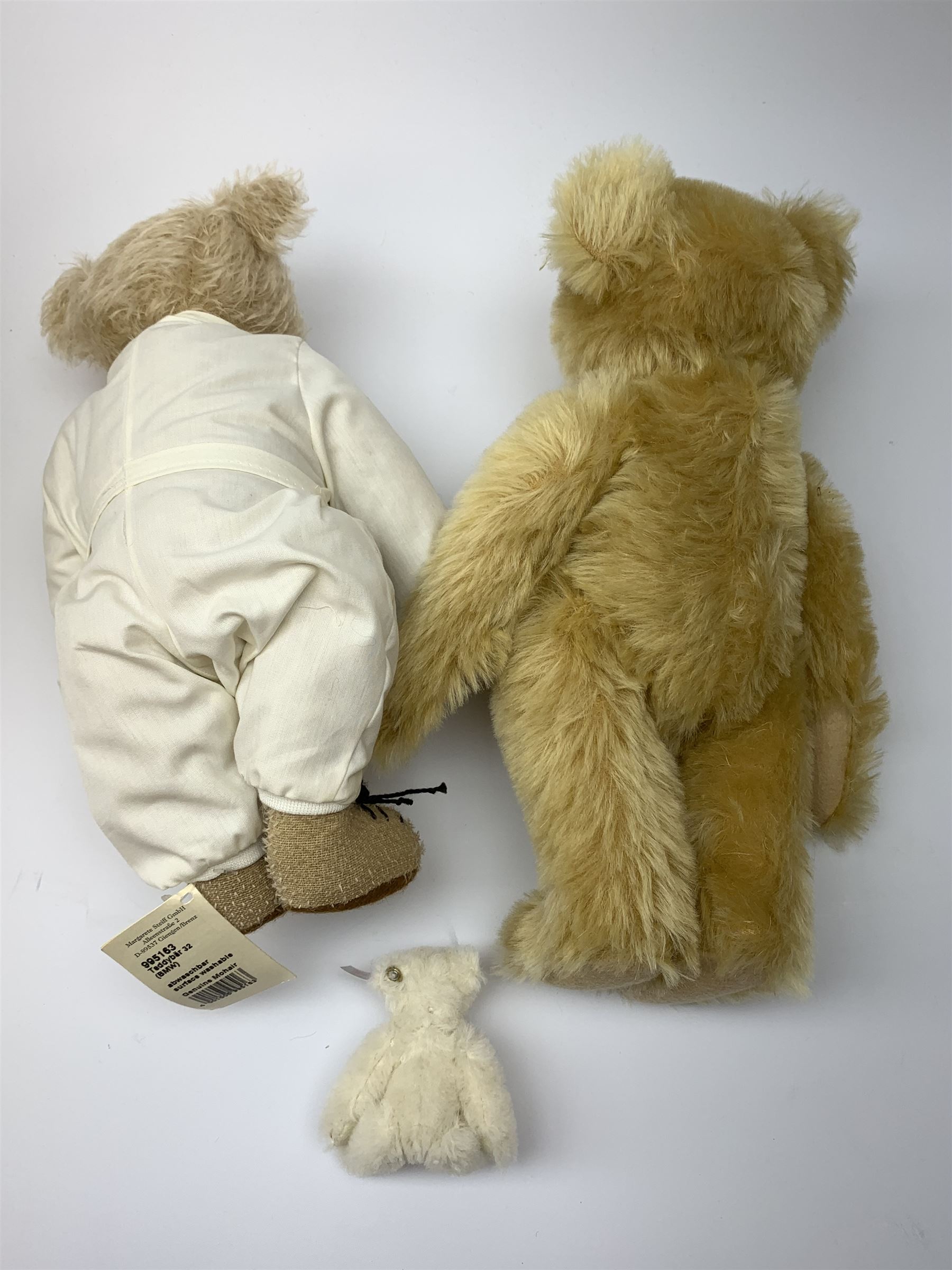 Steiff - limited edition 'Racing Driver' teddy bear wearing overalls with BMW and other logos, No.704/2002 with tag, H13