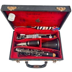 Carlo Ricordo bowl back mandolin, Selmer clarinet and a Boosey & Hawkes clarinet, all cased