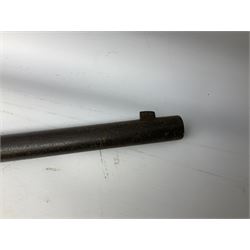 19th century 12-bore single barrel shotgun with Krnka/Werndl type action (converted from a percussion action rifle) with 77cm barrel, L122cm overall RFD ONLY