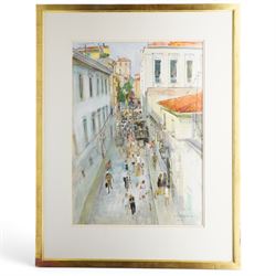 Trevor Hugh Stubley (British 1932-2010): Croatia - 'Ulica 31 Listopada 1944', watercolour signed and titled 78cm x 56cm 