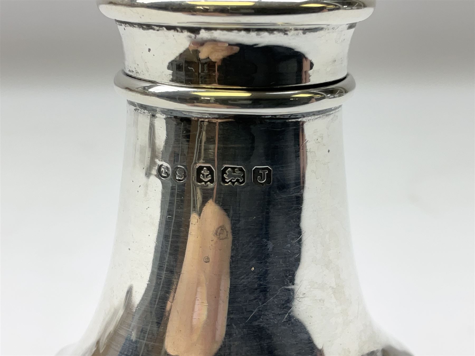 1930's silver pepper, hallmarked Birmingham 1933, H10cm, approximate weight 43 grams