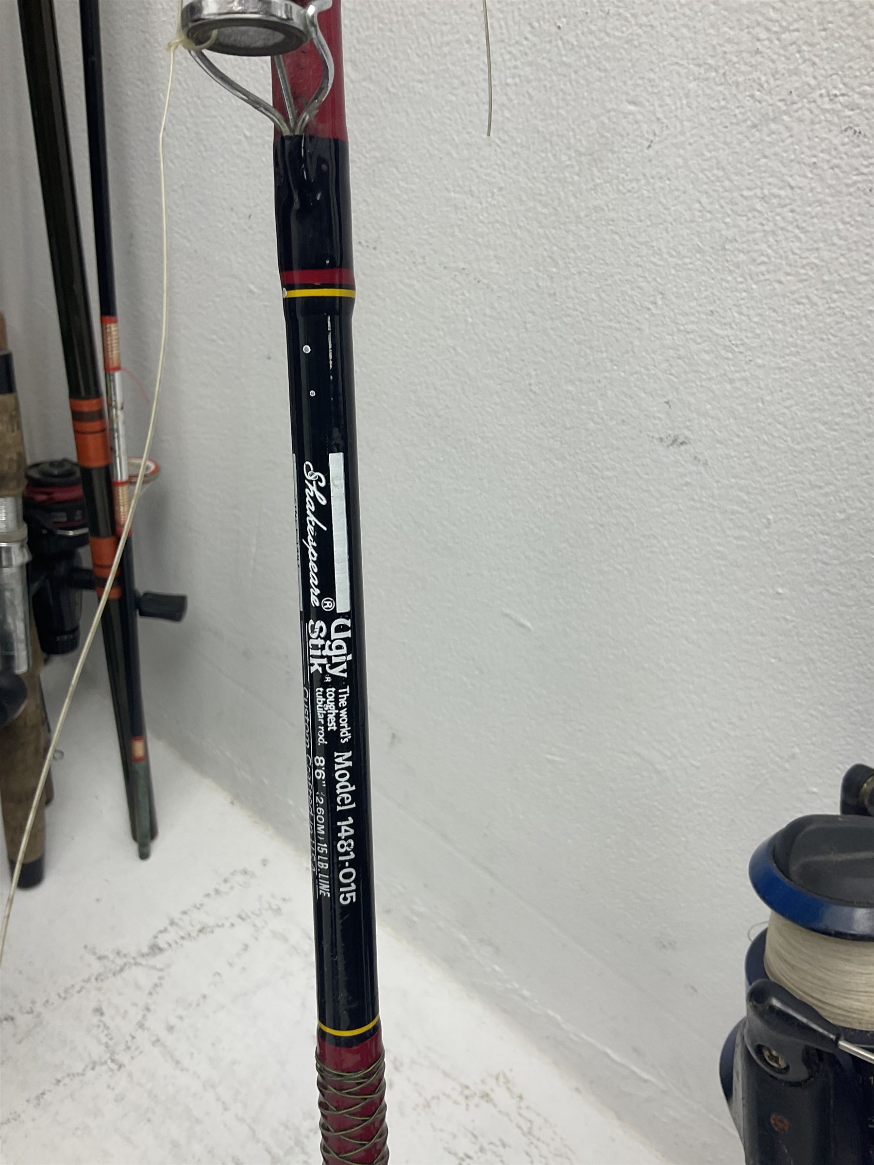 Large collection of part fishing rods and reels, maker's including Silstar, Dynabraid and Madfish, etc 