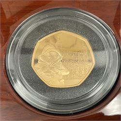 The Royal Mint United Kingdom 2019 'Paddington at the Tower' gold proof fifty pence coin, cased with certificate