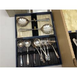 George Butler of Sheffield cased canteen of cutlery, cased, together with other metalware and silver plate 