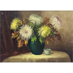 Dutch School (mid 20th century): Still Life of Flowers in a Vase, oil on canvas signed 'Cureken' 49cm x 68cm