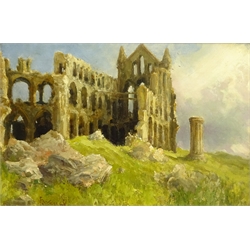  Stephen Frank Wasley (British 1848-1934): Whitby Abbey from the South Transept, oil on canvas signed 32cm x 49cm   