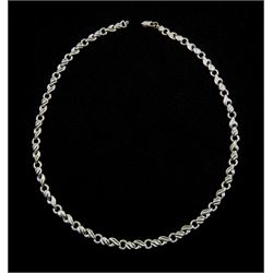 20ct white gold fancy link necklace, approx 23.3gm