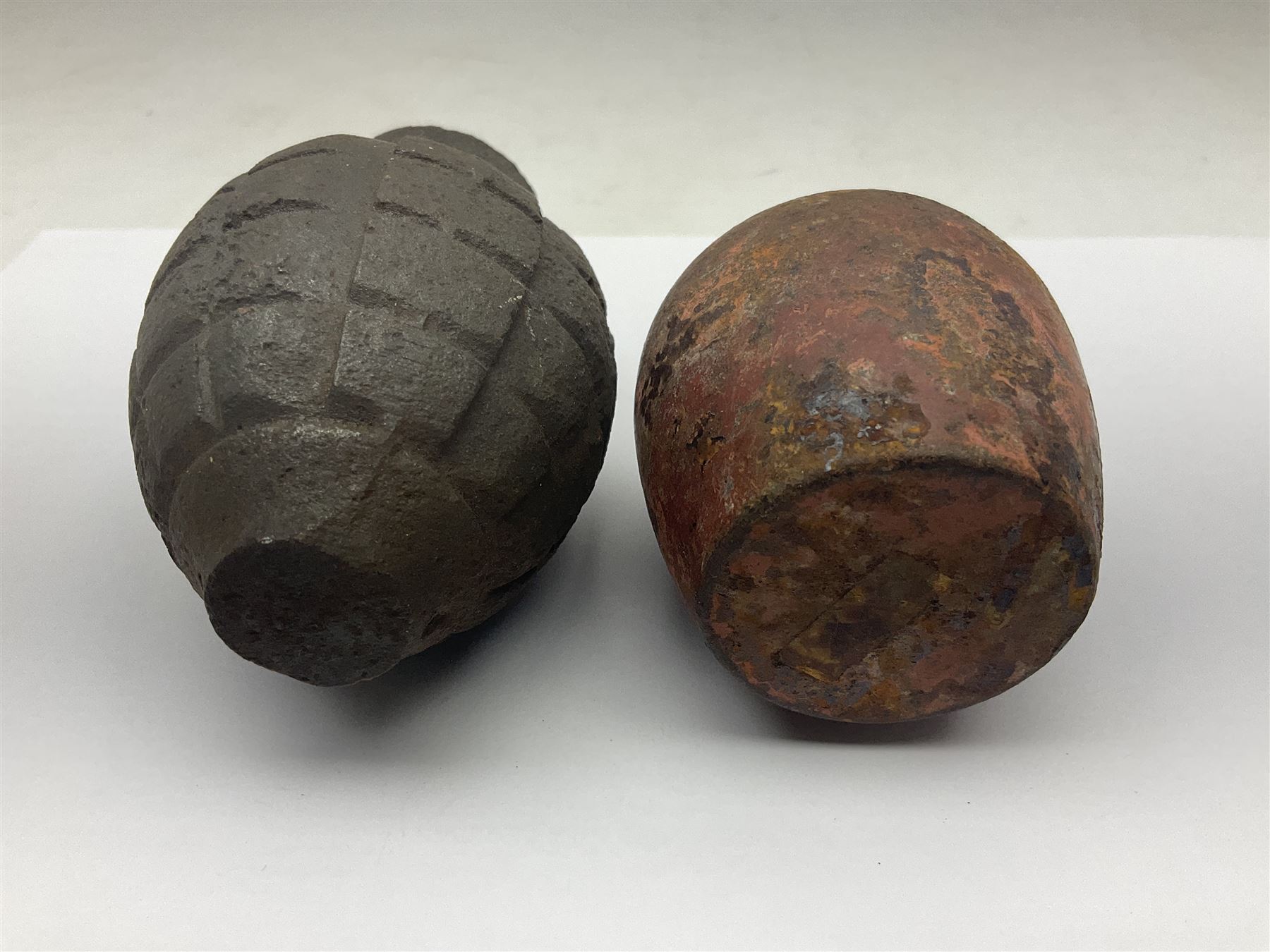 Two inert WWII French hand grenades (cases only)