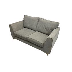 Two seat sofa upholstered in graphite grey fabric 