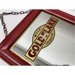 Wills' Gold Flake advertising mirror in painted red frame, H41 cm