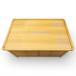 Gibson of Whitby - craftsman made oak coffee table fitted with four drawers