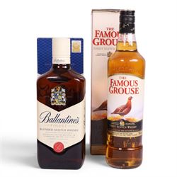 Bells 12 year old blended scotch whisky, together with Ballantine's blended scotch whisky, Dimple de luxe scotch whisky and the Famous Grouse, etc various contents and proof 