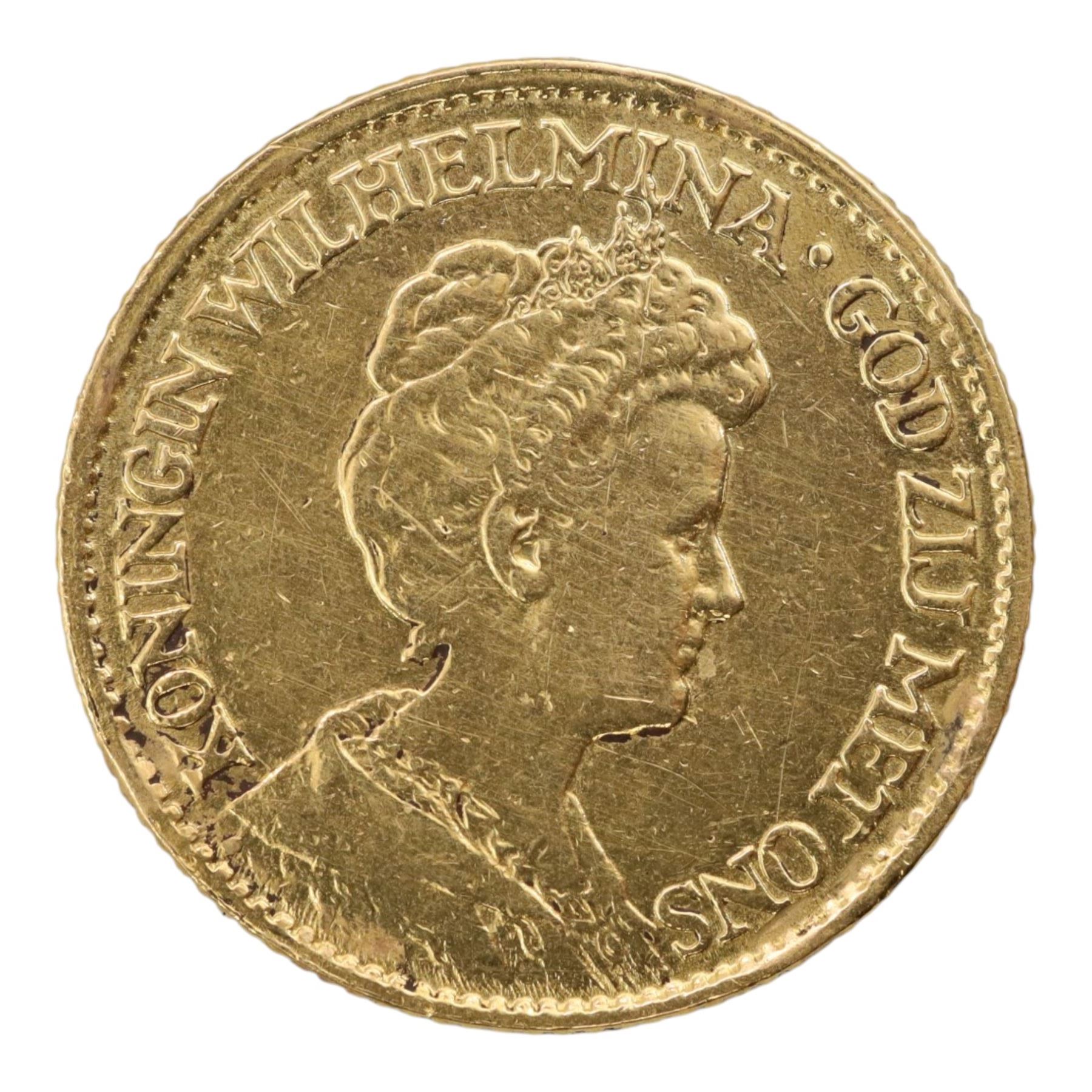 Netherlands Wilhelmina 1912 gold ten Gulden coin